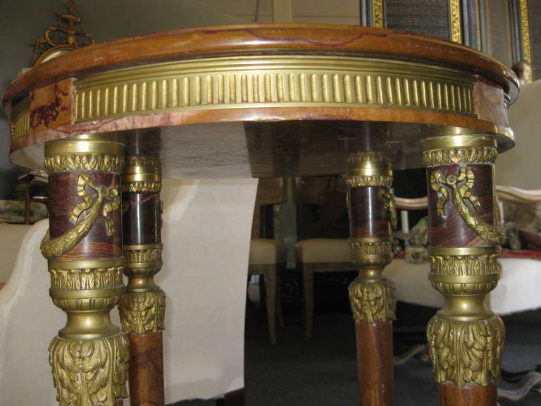 Unusual French Marble and Brass Gueridon For Sale 1