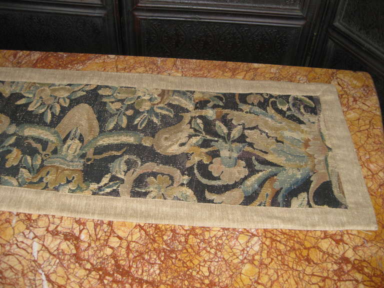 Unknown 17th Century Tapestry Fragment Table Runner For Sale