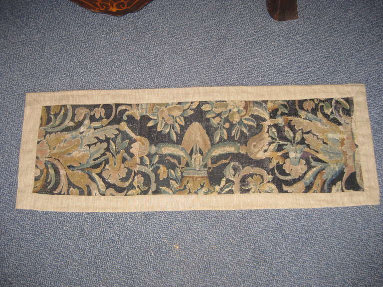 18th Century and Earlier 17th Century Tapestry Fragment Table Runner For Sale