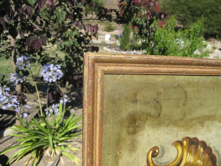 Large 19th C French Decorative Painting Of A Flower Basket