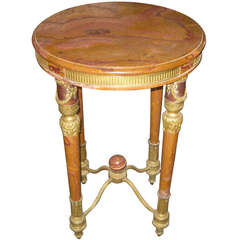 Unusual French Marble and Brass Gueridon Unusual French Marble and Brass Gueridon