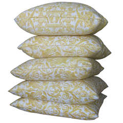 Vintage Yellow Fortuny Custom-Made Pillows