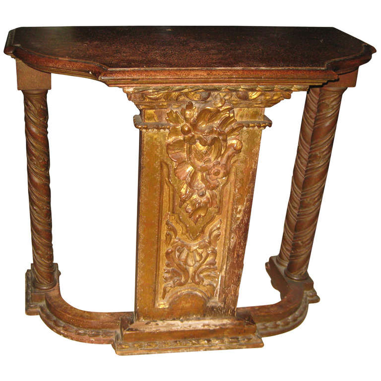 20th Century Giltwood and Painted Console Table For Sale