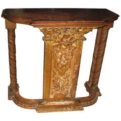 20th Century Giltwood and Painted Console Table