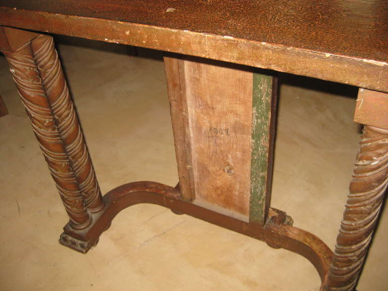 20th Century Giltwood and Painted Console Table For Sale 2