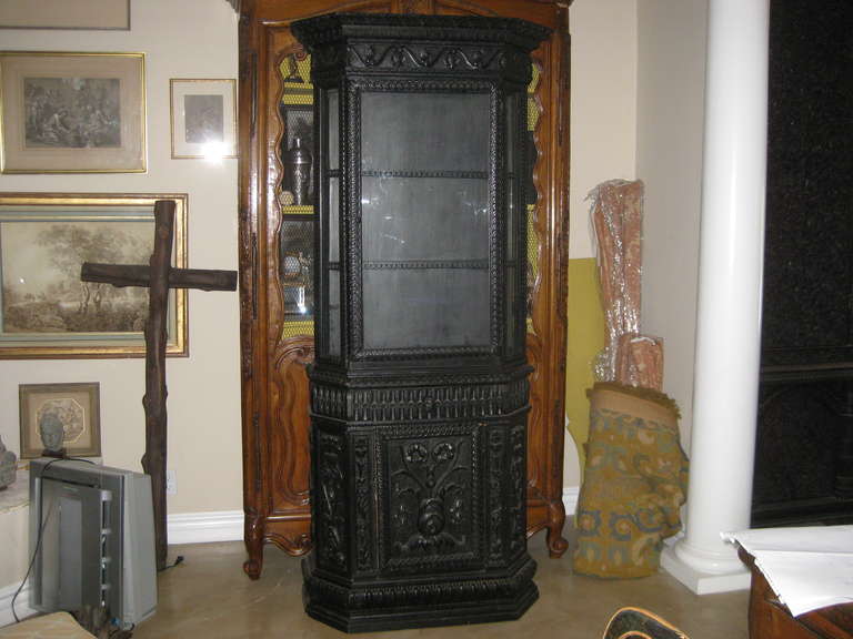 Ornately Carved 19th Century European Display Cabinet