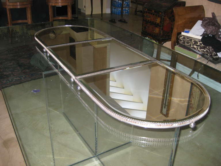 Beautiful Three Part Mirrored Plateau For Sale 3