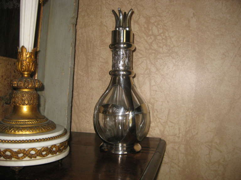 Asian Silver Overlay, Four Way French Decanter