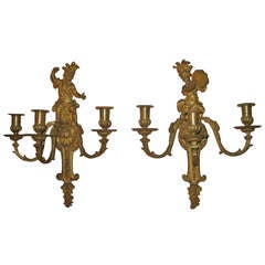 Antique Chinoiserie Themed Wall Sconces