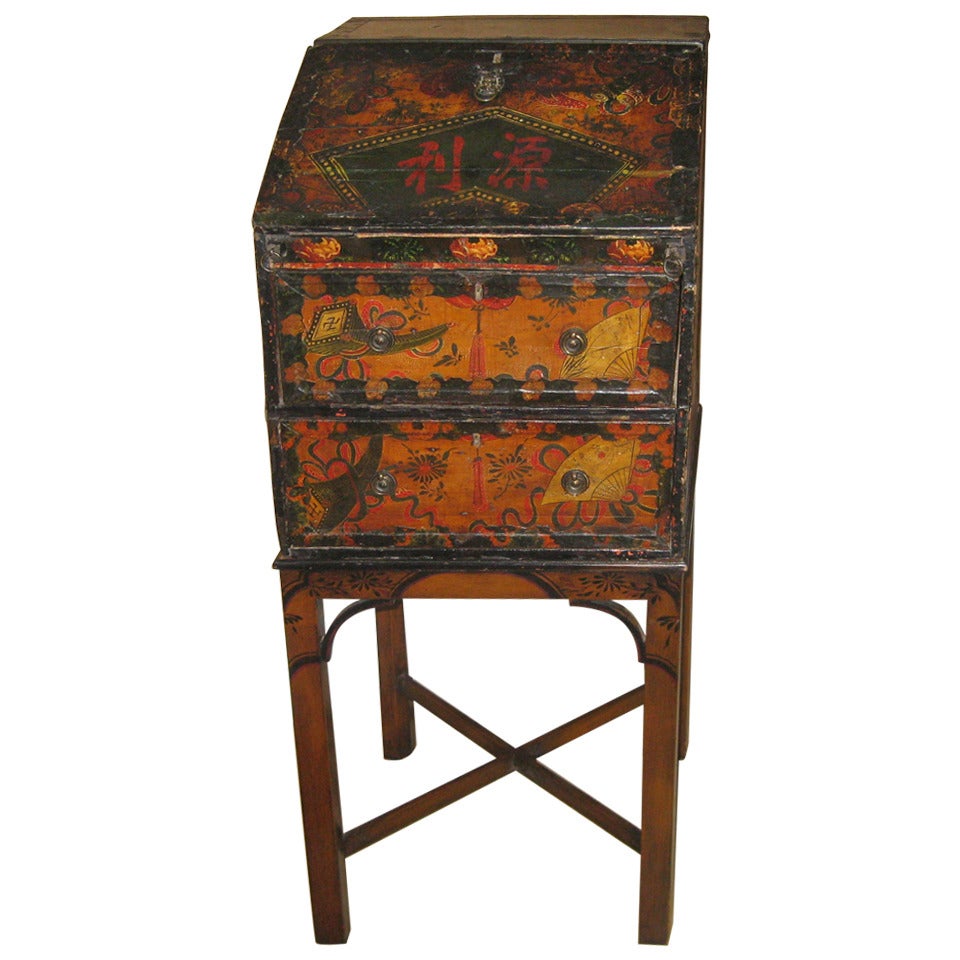 Charming Painted  Desk on Stand For Sale