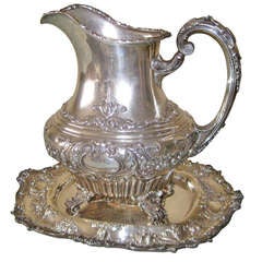 Gorham Sterling Silver Water Pitcher and Tray
