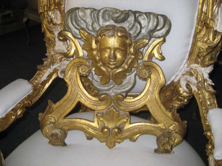 Rococo Cherub Fragment Wall Decoration For Sale