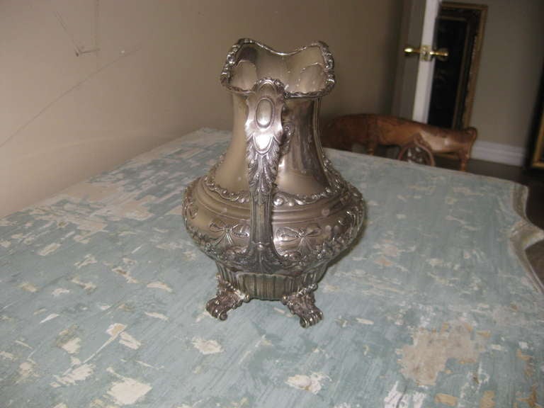 Gorham Sterling Silver Water Pitcher and Tray In Excellent Condition For Sale In Santa Rosa, CA