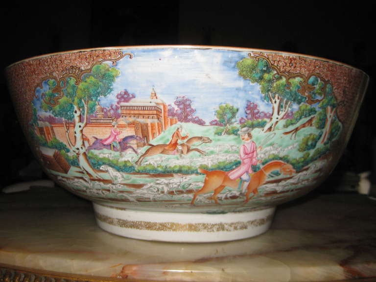 Important Chinese Export Punch Bowl For Sale 6