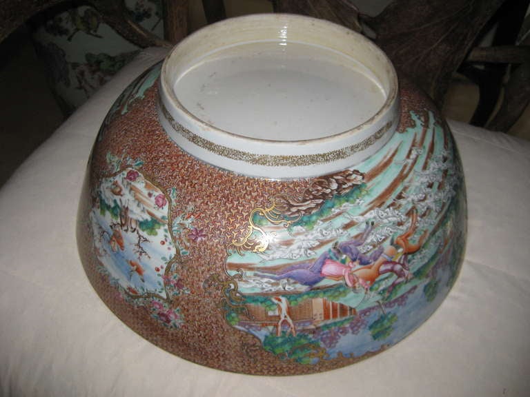 Important Chinese Export Punch Bowl For Sale 3