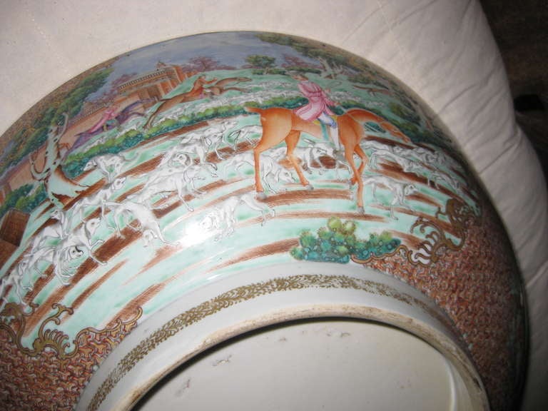 Important Chinese Export Punch Bowl For Sale 5