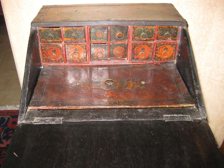 Charming Painted  Desk on Stand For Sale 2