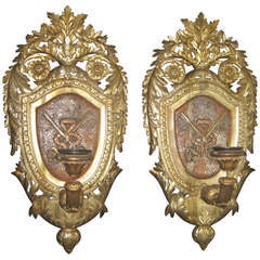 Pair of Monumental Wall Sconce Torcheres
