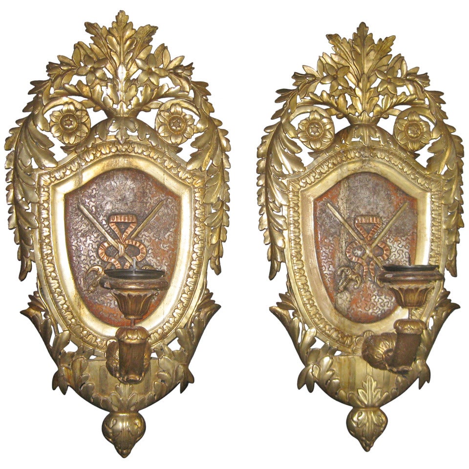 Pair of Monumental Wall Sconce Torcheres For Sale