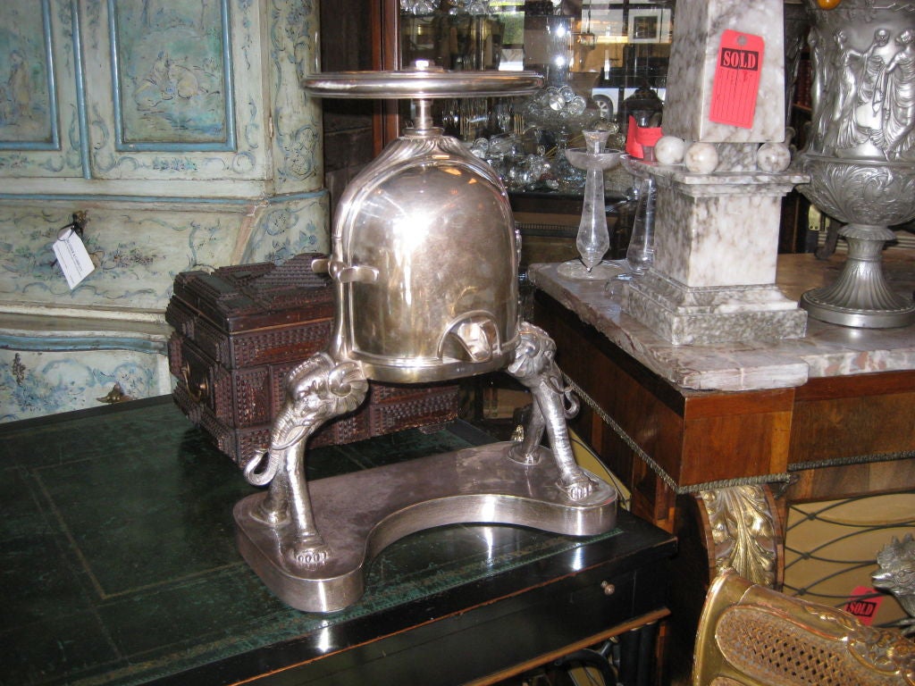 Antique Silver Plated Duck Press with Elephant Head Design 2