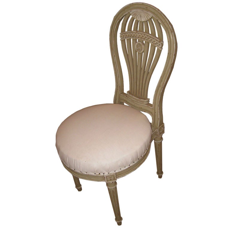 Louis XVI Style Painted 19th Century  Chair For Sale