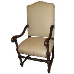 Antique Throne Chair In Walnut