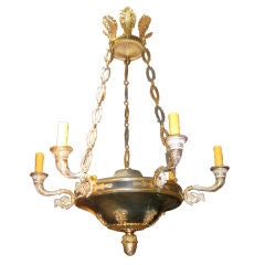 Empire Style Chandelier in Bronze and Tole