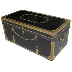Leather and Brass Chinese Export Trunk