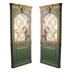 Stunning Pair of English Corner Cabinets