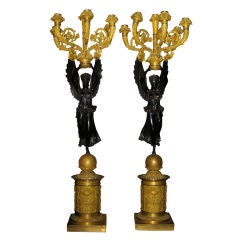 Large Stunning  Pair of Bronze Candelabra