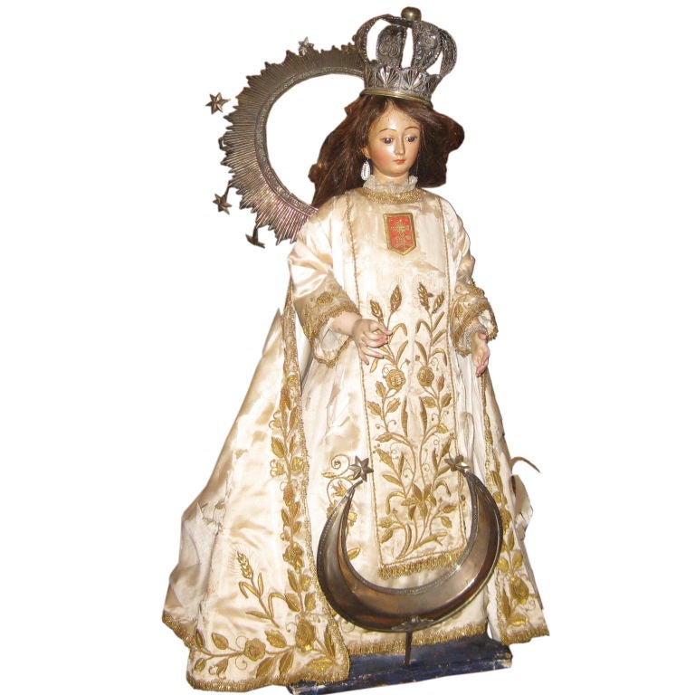 Neopolitan Figure of a Saint with a Crown For Sale