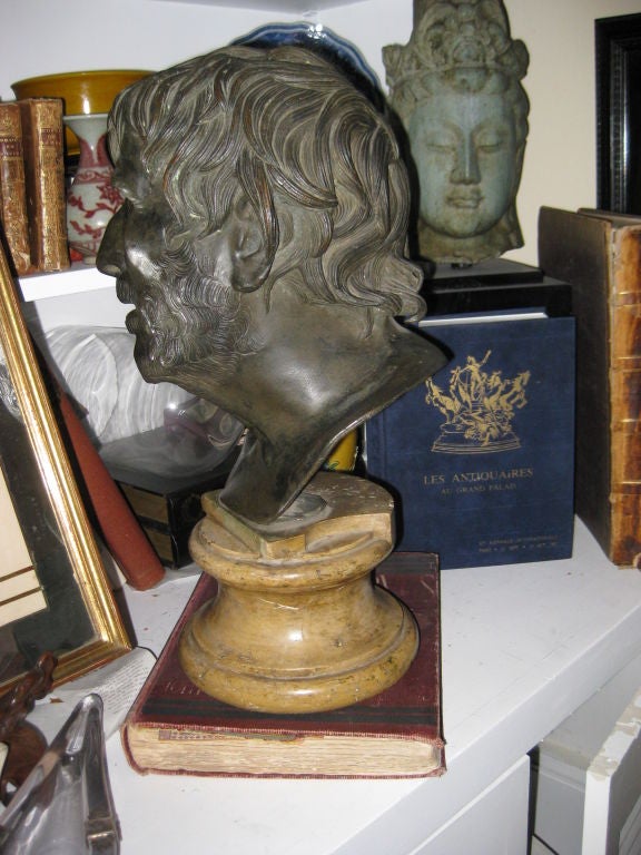 19th Century Grande Tour Bronze  Bust of Seneca For Sale