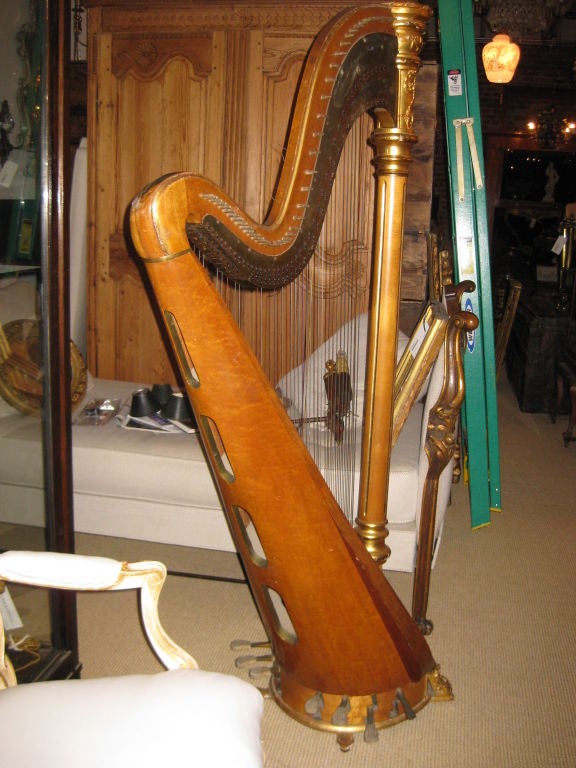 American 19th C Harp Made in California