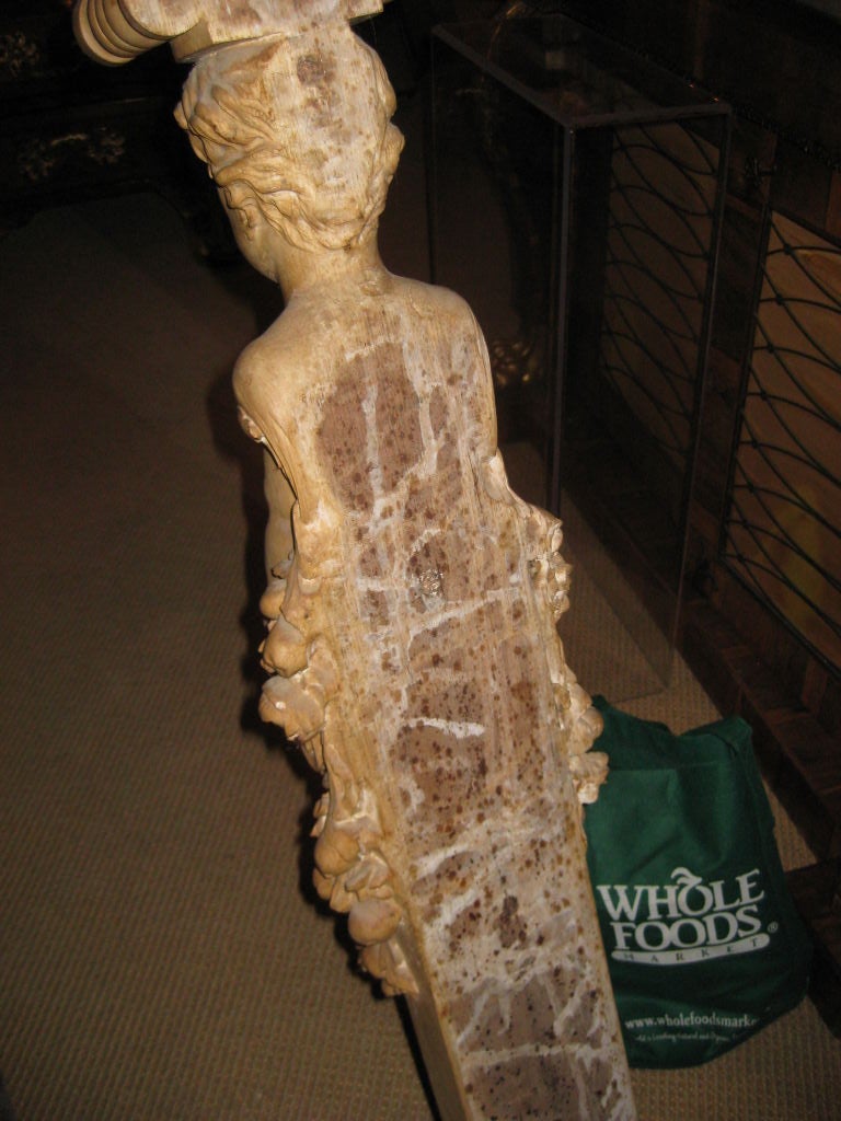 Pair of Carved Bleached Oak  Fragments For Sale 2