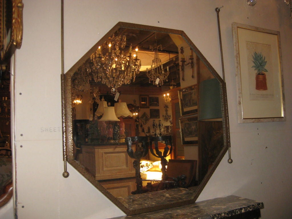 Mid-20th Century Art Deco Bronze Console with Mirror For Sale