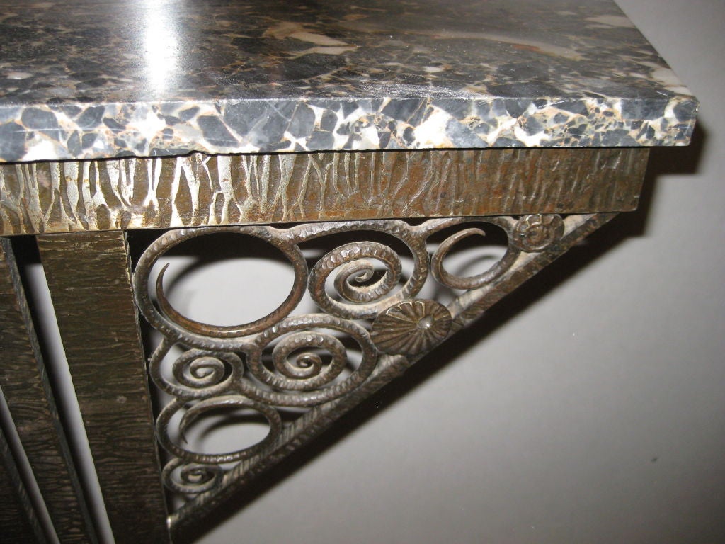 Art Deco Bronze Console with Mirror For Sale 2