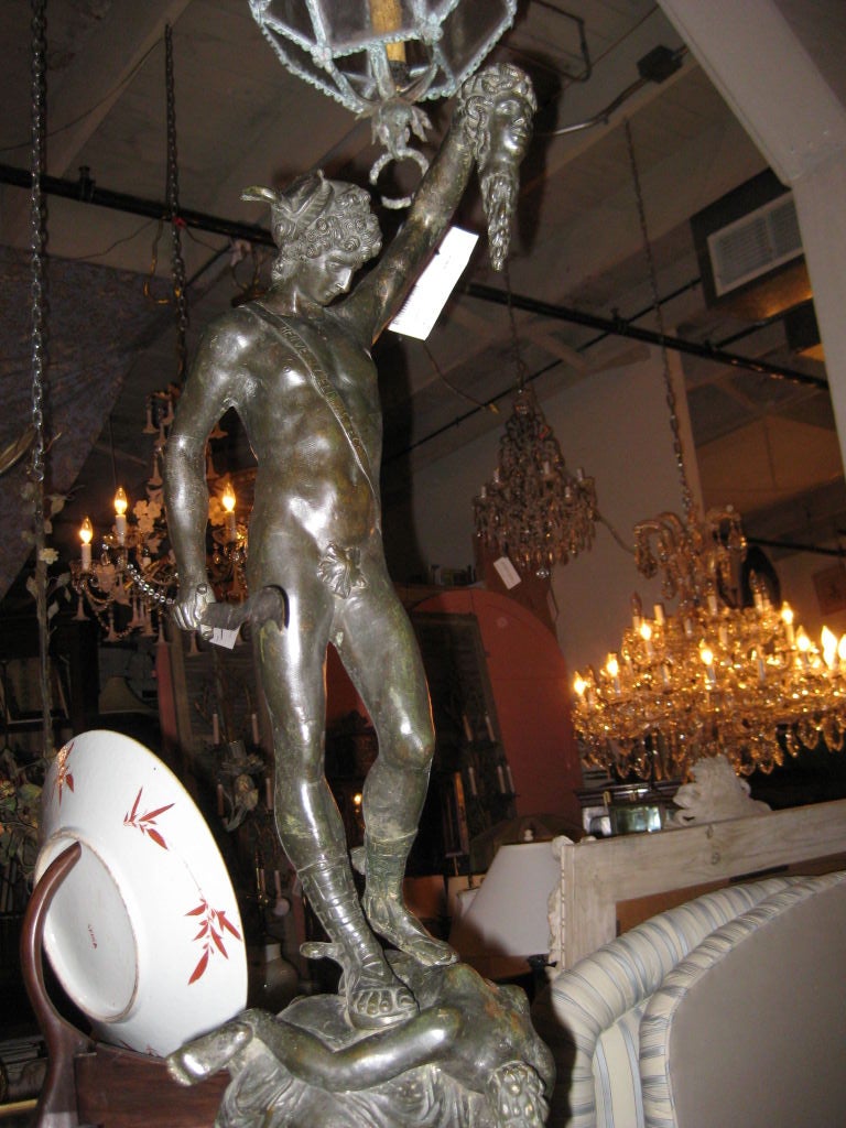 Marble Grand tour bronze Perseus and medusa For Sale