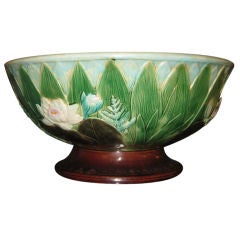 Antique Large Majolica Punch Bowl