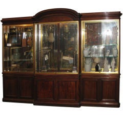 Antique Rosewood Breakfront Display Cabinet