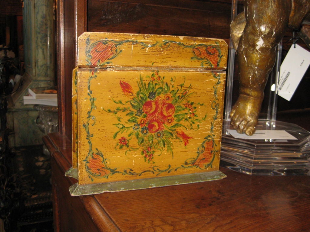 Charming Vintage Hand Painted Italian Letter Box For Sale 1