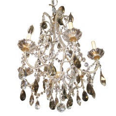 Great looking crystal and gilt iron Chandelier
