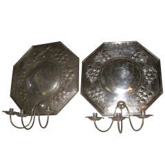 Silvered tole Dutch Style Reflector wall Sconces
