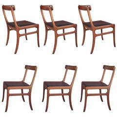 Set of Six Ole Wanscher Mid-Century Modern Danish Dining Chairs