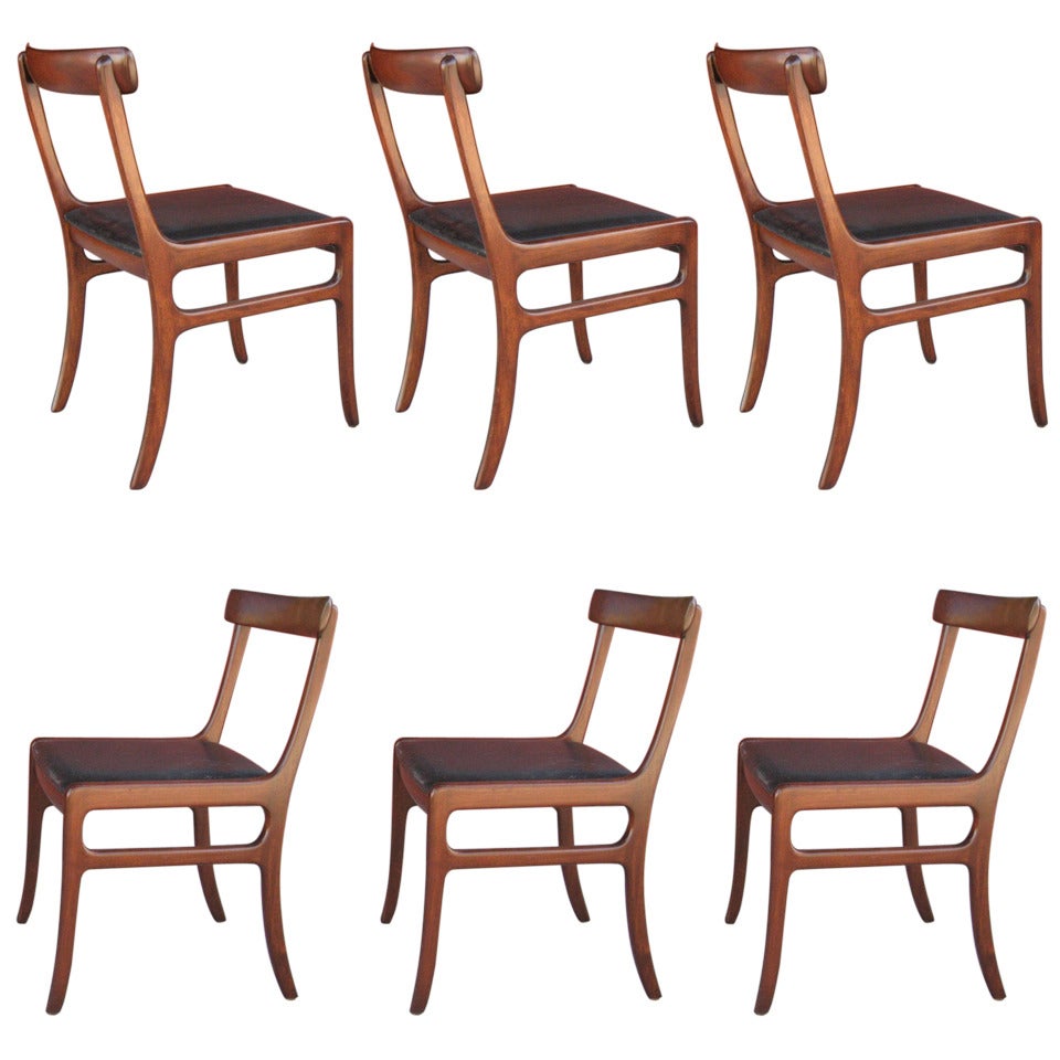 Set of Six Ole Wanscher Mid-Century Modern Danish Dining Chairs