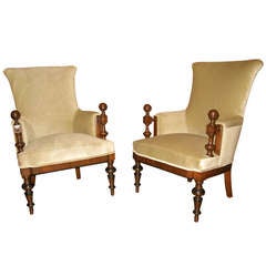 Pair Of Swedish Armchairs-early Victorian Ca. 1880