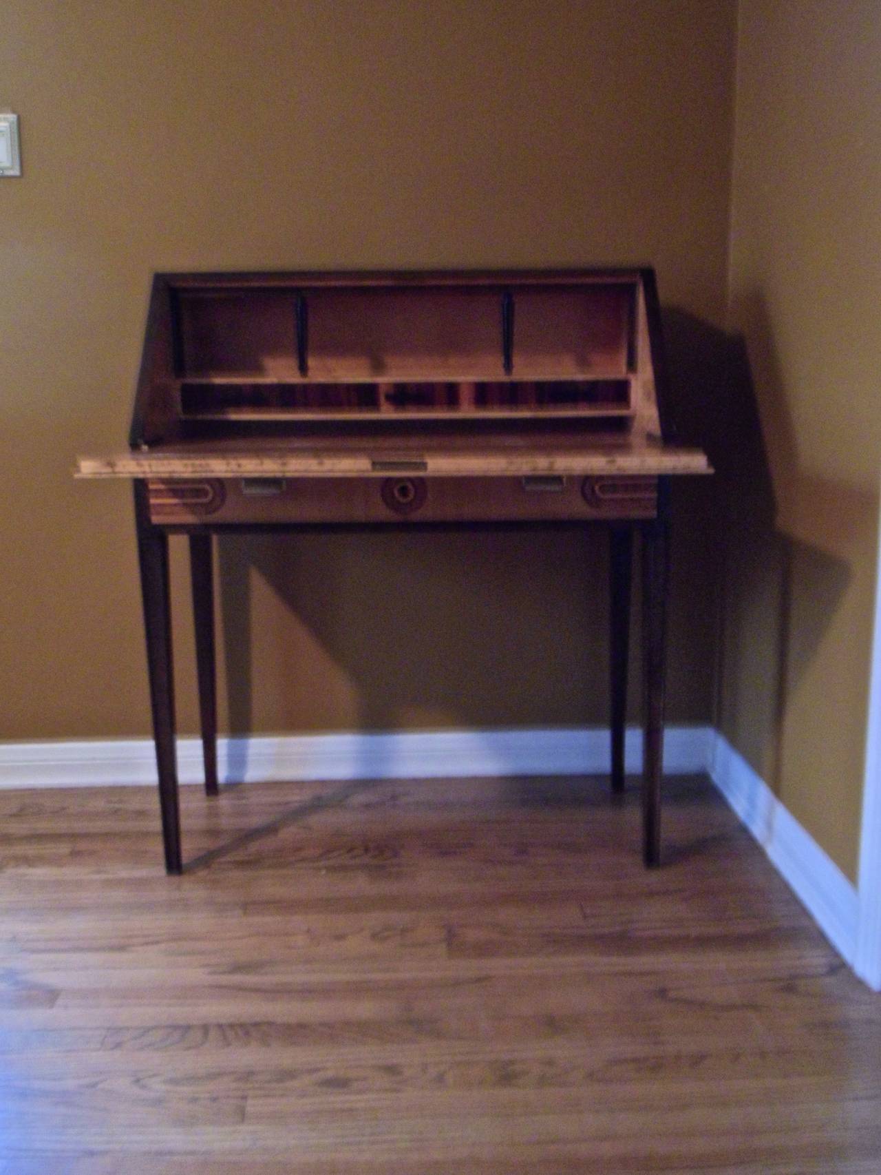 Swedish Art Deco Drop-Front Desk by Ferdinand Lundquist, circa 1920 For Sale 2