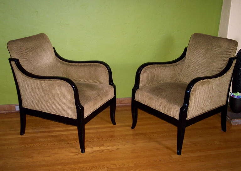 Pair of Swedish Art Moderne Bergeres, Circa 1940 In Excellent Condition In Richmond, VA