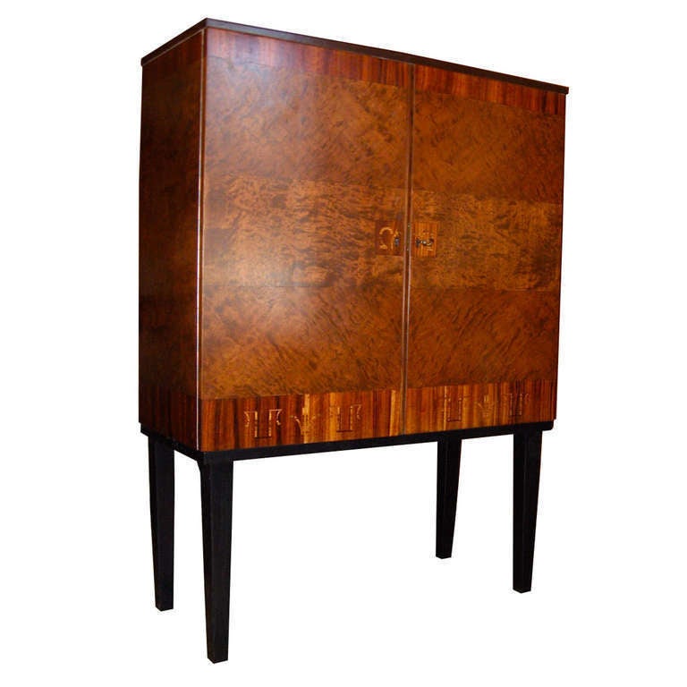Swedish Art Deco Inlaid Cabinet by Mjolby Intarsia 4