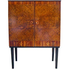 Swedish Art Deco Inlaid Cabinet by Mjolby Intarsia