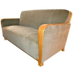 Swedish Art Moderne Sofa In Golden Elm, Ca, 1940